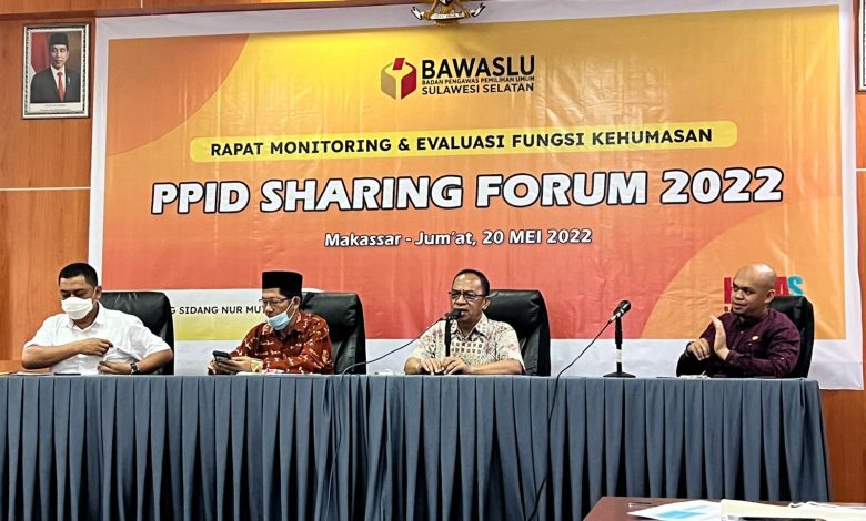 Bawaslu Sul-Sel Gelar Forum PPID Sharing Tahun 2022