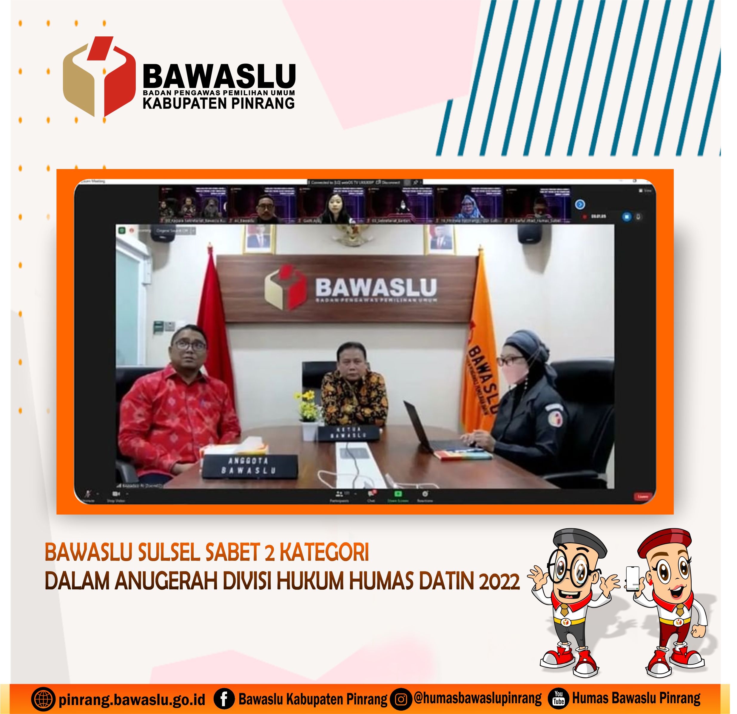 BAWASLU SULSEL SABET 2 PENGHARGAAN DARI BAWASLU RI