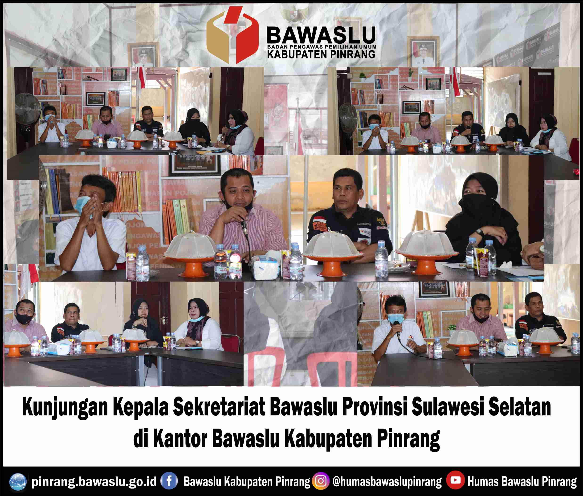 Kepala Sekretariat Bawaslu Provinsi SulSel Berkunjung di Kantor Bawaslu Pinrang