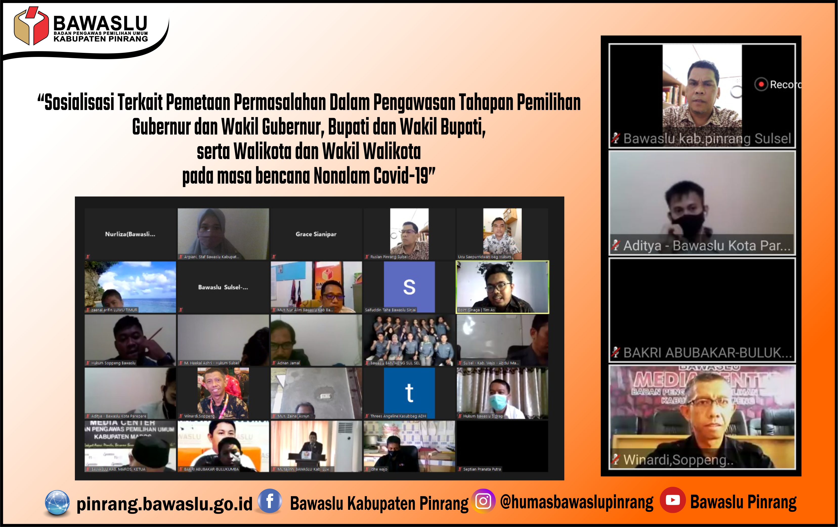 Penguatan Stragetis Pengawasan ditengah Pandemi Covid-19 oleh Bawaslu RI"""