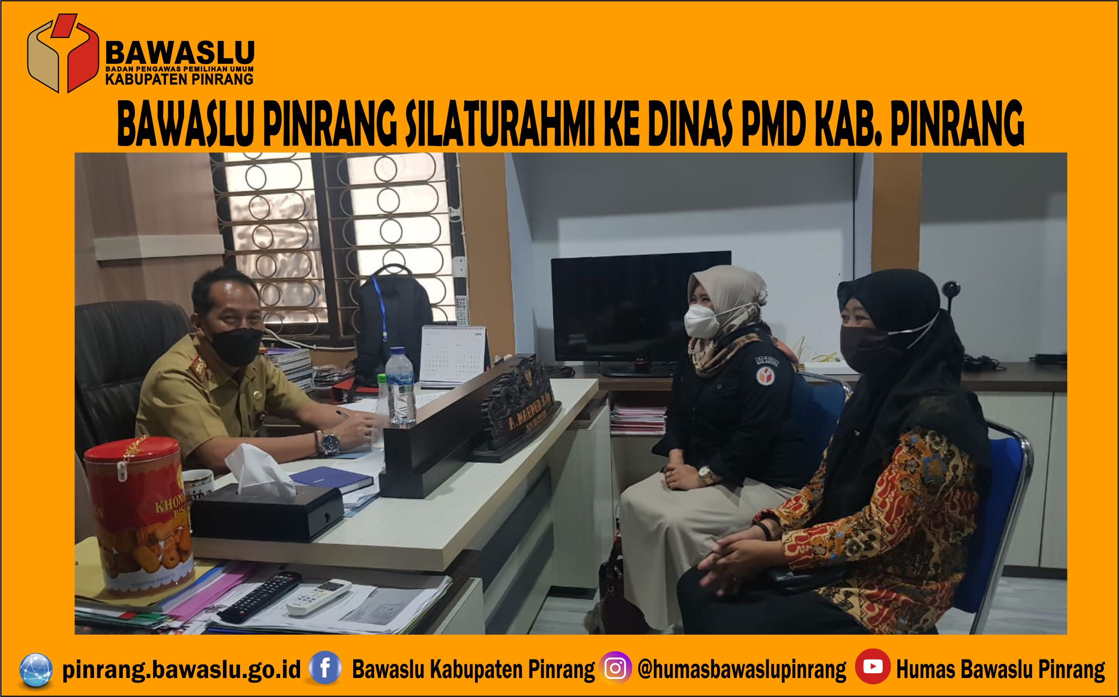 BAWASLU PINRANG SILATURAHMI KE DINAS PMD KAB. PINRANG