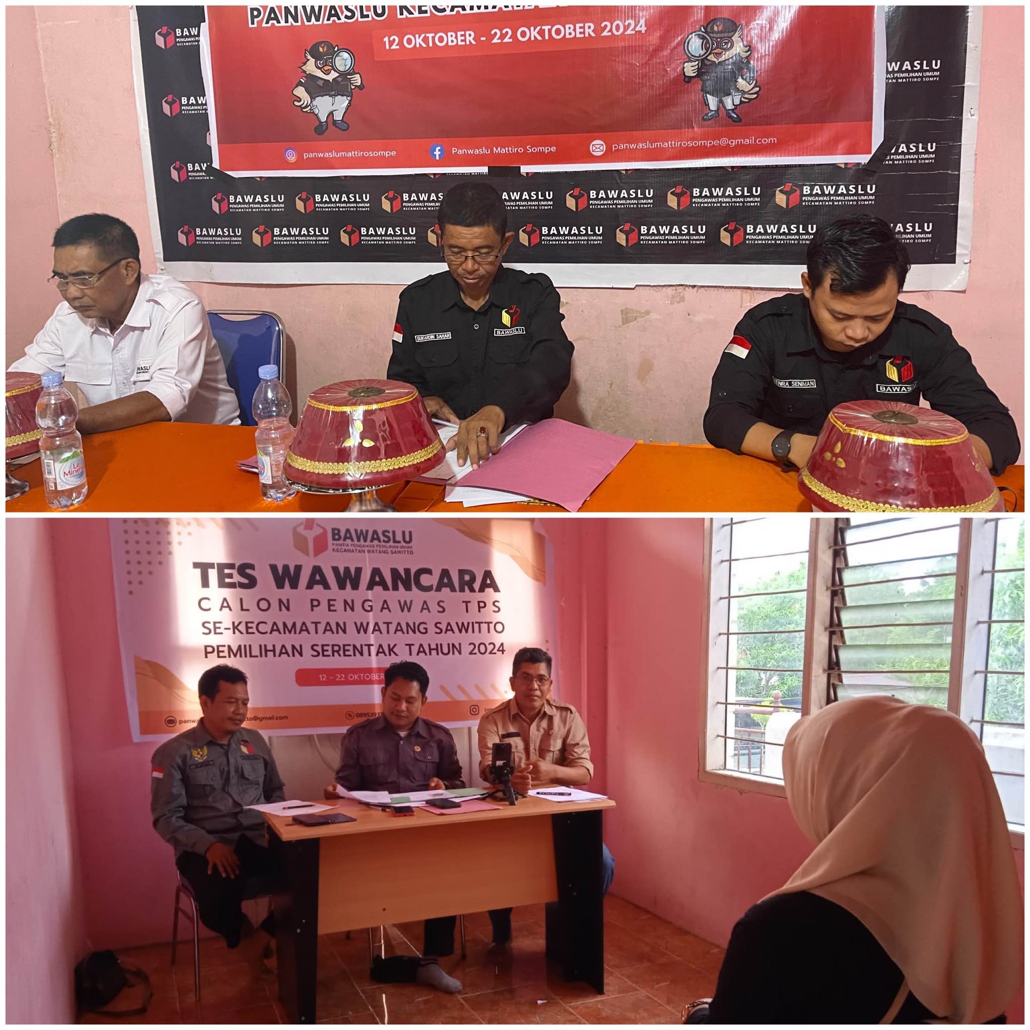 Tes wawancara yang dilakukan oleh Panwaslu Kecamatan kepada calon PTPS