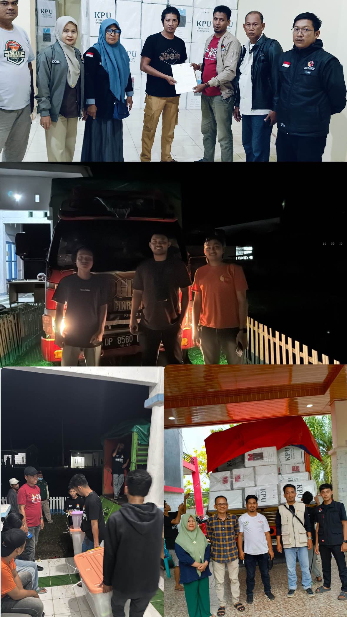 Pergeseran Logistik dari Kecamatan menuju Gudnag KPU di awasi oleh Panwaslu Kecamatan