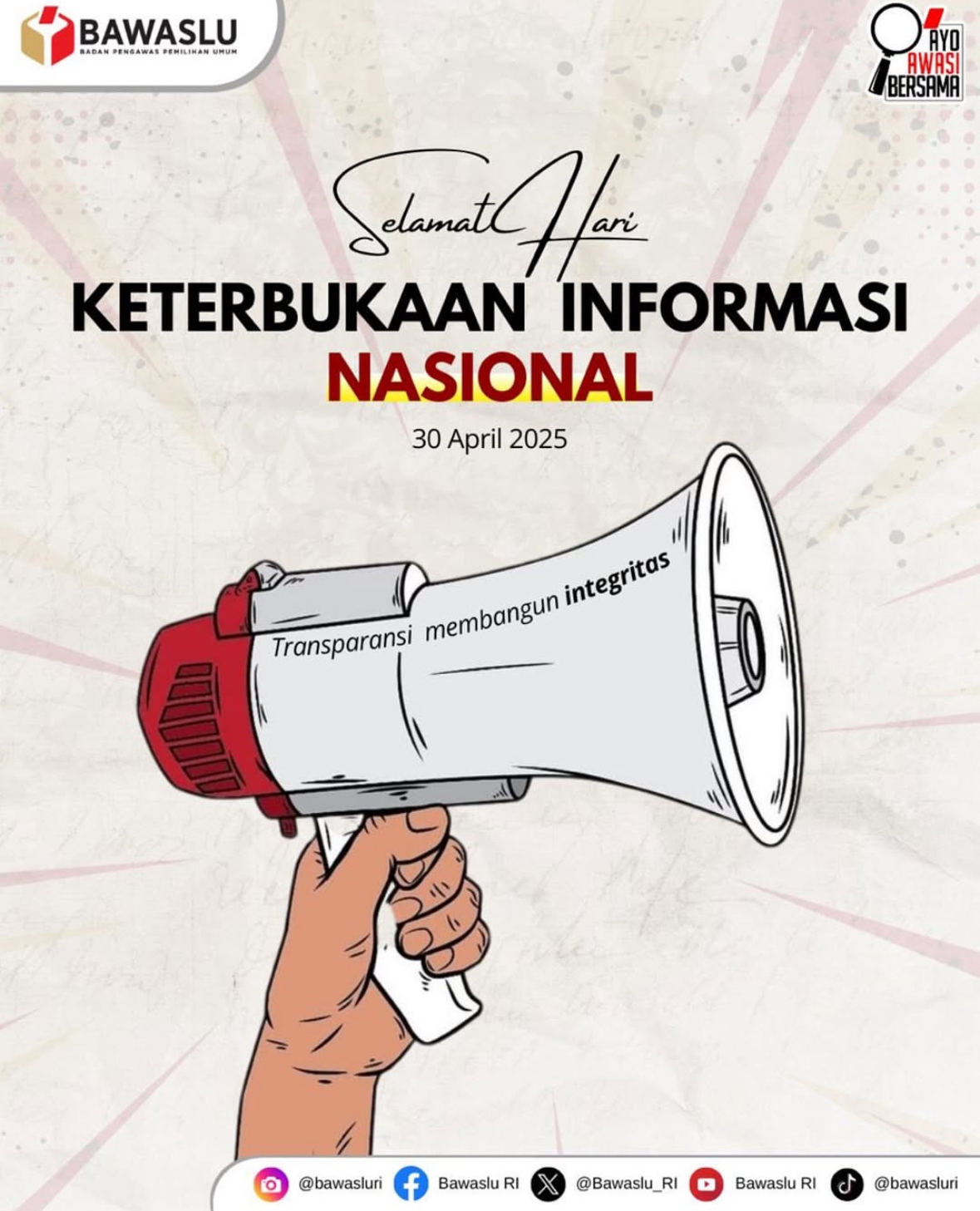 Bawaslu Pinrang Ucapkan Selamat Hari Keterbukaan Informasi Nasional 2025