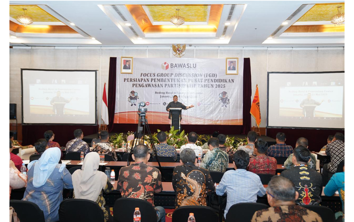 Ketua Bawaslu Rahmat Bagja dalam Forum Group Discussion (FGD) Persiapan Pembentukan Pusat Pendidikan Pengawasan Partisipatif Tahun 2025 di Jakarta. Senin (19/5/2025).