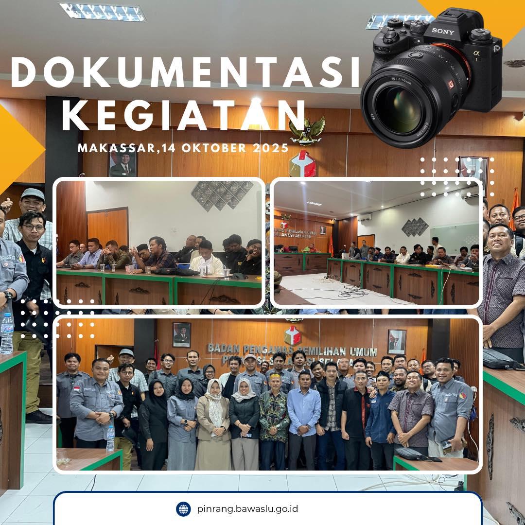 Bawaslu Kabupaten Pinrang Ikuti Rapat Evaluasi dan Konsolidasi Pengawasan PDPB Triwulan III di Sulawesi Selatan