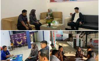 Ketua dan Anggota Bawaslu Pinrang di posko masing- masing tim paslon 