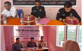 Tes wawancara yang dilakukan oleh Panwaslu Kecamatan kepada calon PTPS