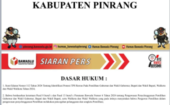Bawaslu Pinrang release pers terkait TPS rawan jelang Pilkada 2024