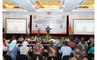 Ketua Bawaslu Rahmat Bagja dalam Forum Group Discussion (FGD) Persiapan Pembentukan Pusat Pendidikan Pengawasan Partisipatif Tahun 2025 di Jakarta. Senin (19/5/2025).