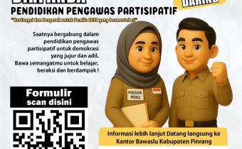BAWASLU PINRANG BUKA PENDAFTARAN PESERTA PENDIDIKAN PENGAWAS PARTISIPATIF (P2P)